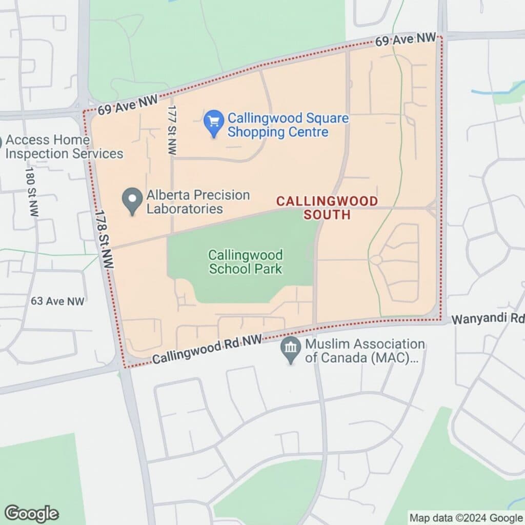 google maps image of Edmonton, AB